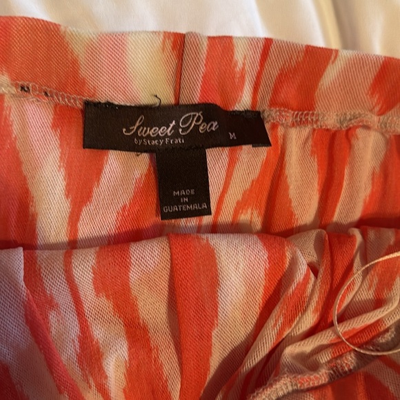 Gorgeous Mesh Strapless Orange White Maxi Dress by Sweet Pea size Medium - Picture 4 of 8